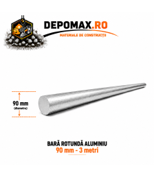 Bara rotunda aluminiu 90 mm, 3 metri, EN AW-6082